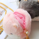 Harajuku Soft Hamster Handbag Stuffed Mouse Messenger Bag for Women
