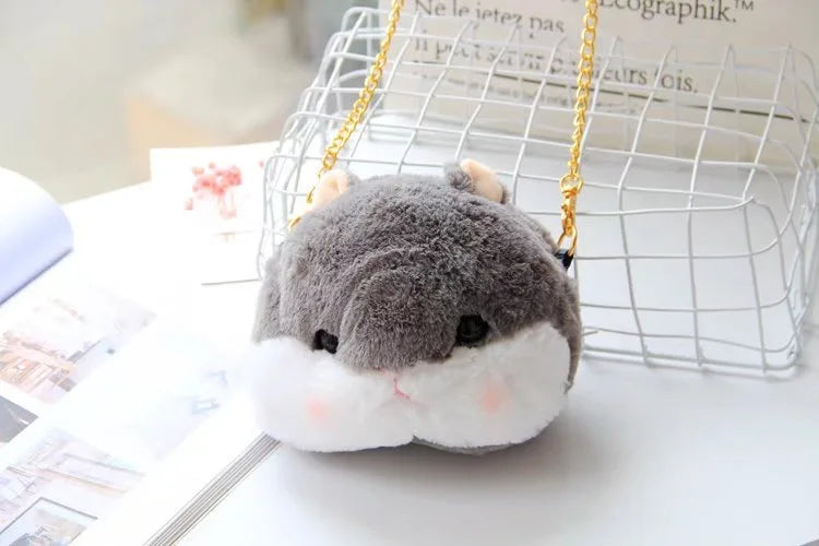 Harajuku Soft Hamster Handbag Stuffed Mouse Messenger Bag for Women