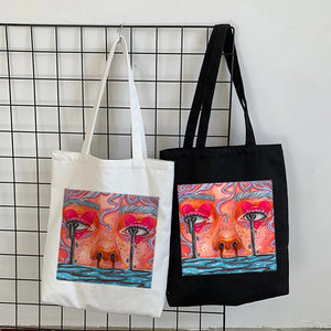 Harajuku Print Canvas Bag Gothic Casual Shopper Bag