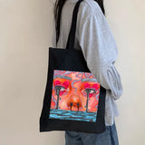 Harajuku Print Canvas Bag Gothic Casual Shopper Bag