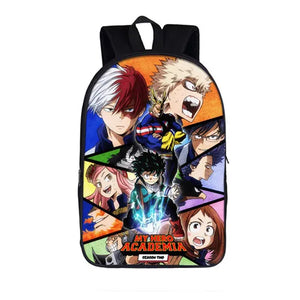 Cartoon Hero Academy Training 3D Backpack School Bag Book Zipper Messenger