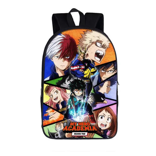 Cartoon Hero Academy Training 3D Backpack School Bag Book Zipper Messenger