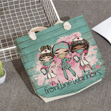 Custom Cartoon Shoulder Bag for Women - Eco Reusable Nurse Printed Handbag