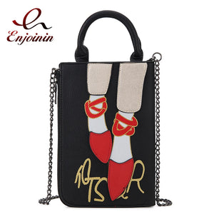 Cartoon High Heels Pattern Satchel Handbag for Women