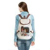 Hipster Girl Print Backpack Canvas Personalized Name Pack School Travel