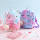 Girls Pink Travel Backpack Pom Ball Schoolbags Plush