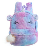 Girls Pink Travel Backpack Pom Ball Schoolbags Plush