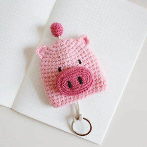 Knitted Key Case Pull Type Key Wallet Lovely Pouch Pig Organizer