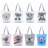 Cartoon Koala Print Tote Bag for Women Eco-Friendly