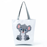 Cartoon Koala Print Tote Bag for Women Eco-Friendly