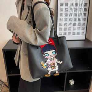 Women Leather Shoulder Bag Top Handle Tote Handbag Sac A Main