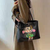 Women Leather Shoulder Bag Top Handle Tote Handbag Sac A Main
