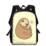 Lazy Sloth Print School Bag for Boys and Girls