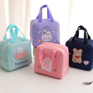 Kids Cartoon Lunch Bag Insulated Aluminum Foil Lunch Box Office Student Portable