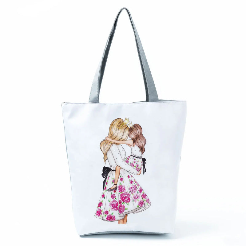 Cartoon Mama Tote High Capacity Shopping Bag