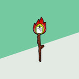 Cartoon Match Candle Flame Enamel Brooch