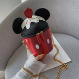 Mini Ear Bucket Bag Cartoon Mickey Handbag High Pu Leather Shoulder Bag