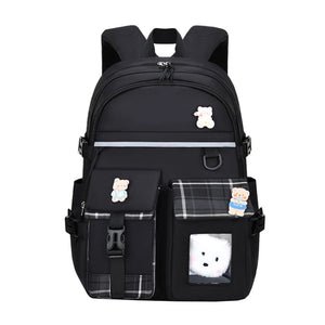 Cartoon Pocket Nylon Backpack Travel Rucksack Casual Daypack School Bag for Girl
