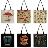 Cartoon Mushroom Printed Handbag Portable Shopping Bag