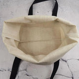 Cartoon Mushroom Print Female Shopping Bag Bright Colors Linen Handbag