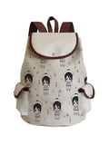Cartoon Nurse Print Drawstring Backpack Large Capacity Women's Bag