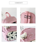 Cartoon Cow Kids Backpack for Boys Girls Toddlers