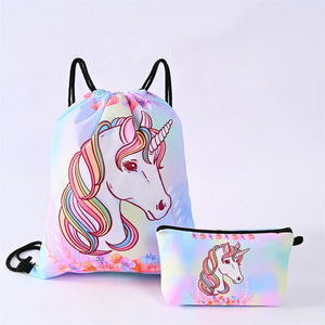 Unicorn Drawstring Storage Bag Travel Backpack