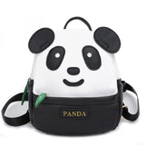 Panda Pattern School Bags Kids Backpack PU Leather Mini Kindergarten