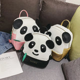 Panda Pattern School Bags Kids Backpack PU Leather Mini Kindergarten