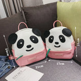 Panda Pattern School Bags Kids Backpack PU Leather Mini Kindergarten