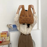 Cartoon Pattern Canvas Tote Bag Corduroy Large Handbag