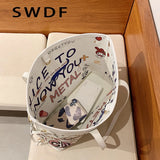 Cartoon Pattern Tote Bag PU Leather Women's Handbags Shopper Shoulder Bag