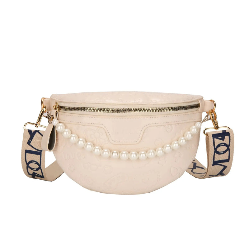 Cartoon Pattern Beaded Chain Fanny Pack for Women