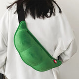 Funny Cartoon Pea Messenger Bag for Teen Girls