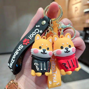 Shiba Inu Doll Keychain Boys Girls Backpack Pendant Car Key Chain