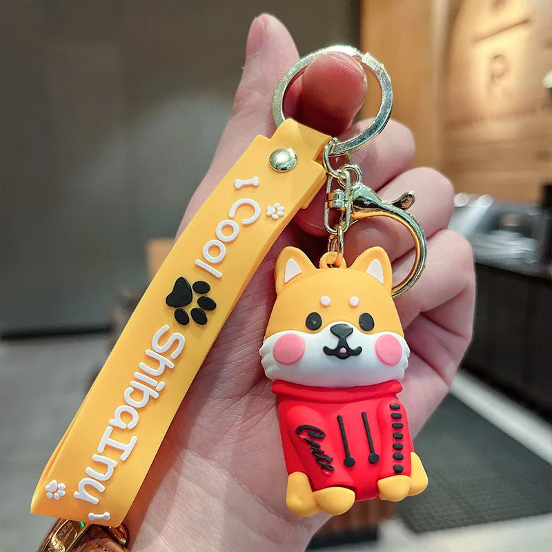 Shiba Inu Doll Keychain Boys Girls Backpack Pendant Car Key Chain