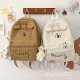 Plush Ins Backpack Schoolbag for Teenage Girls