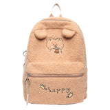 Plush Ins Backpack Schoolbag for Teenage Girls