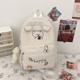 Plush Ins Backpack Schoolbag for Teenage Girls