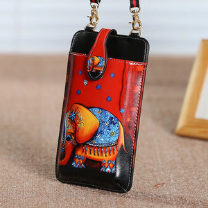 Cartoon Print Cell Phone Bag Mini Messenger Shoulder Bag Crossbody