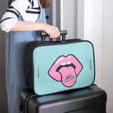 Cartoon Lips Eye Travel Bag Female Large Capacity