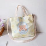 Cartoon Print Tote Bags Canvas Handbags for Women