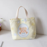 Cartoon Print Tote Bags Canvas Handbags for Women