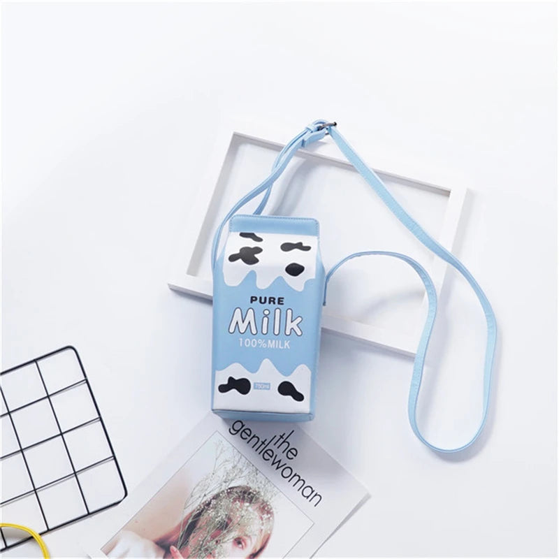 Fruit Milk Banana Strawberry Women Shoulder Bags Mini Phone Wallet Bags