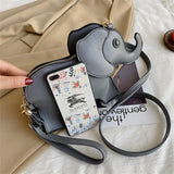 Elephant Women Wallet Clutch Bags Leather Shoulder Bag