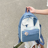 Kids Cartoon Rabbit Ear Schoolbag Canvas Zipper Travel Backpack