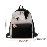 Kids Cartoon Rabbit Ear Schoolbag Canvas Zipper Travel Backpack