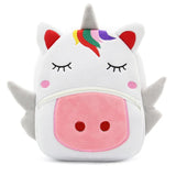 Rainbow Unicorn Kids School Bags for Girls Soft Plush Kids Bag Kindergarten