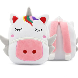 Rainbow Unicorn Kids School Bags for Girls Soft Plush Kids Bag Kindergarten