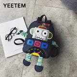 Cartoon Robot Kids School Bag Kindergarten Boys Girls Anti-lost Backpack